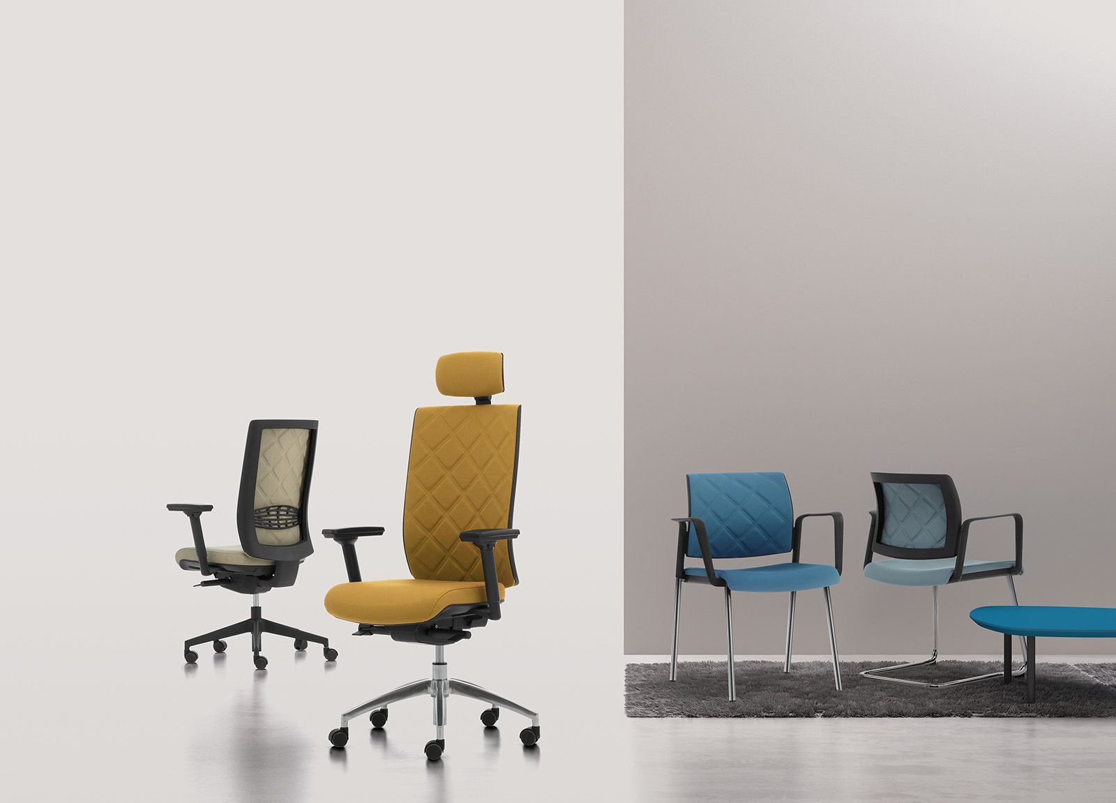 5 спиц ткань регулируемая высота операционный стул офис Leyform Wiki ARCH-00106332 - Вид №6