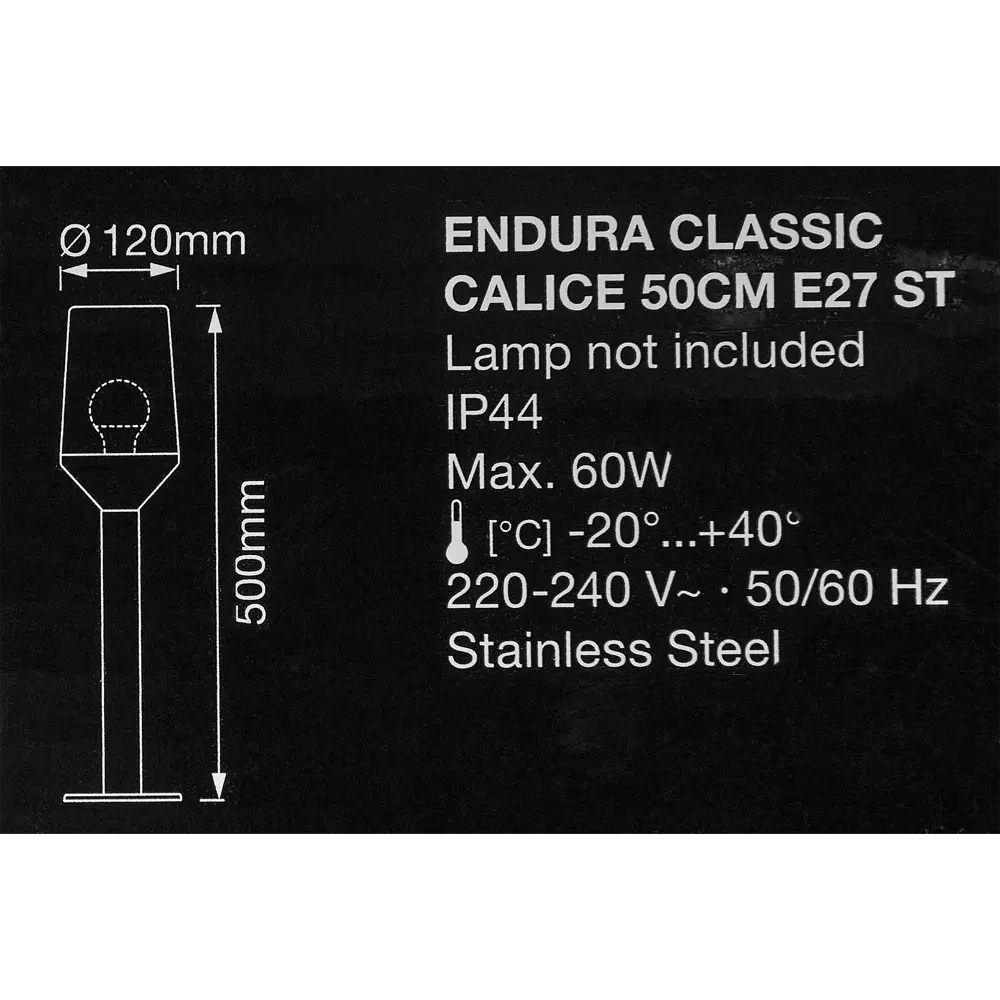 Столб уличный Ledvance «Endura Classic» ST 50 см цвет черно-серебристый 87098892 STLM-2070957  - Вид №6