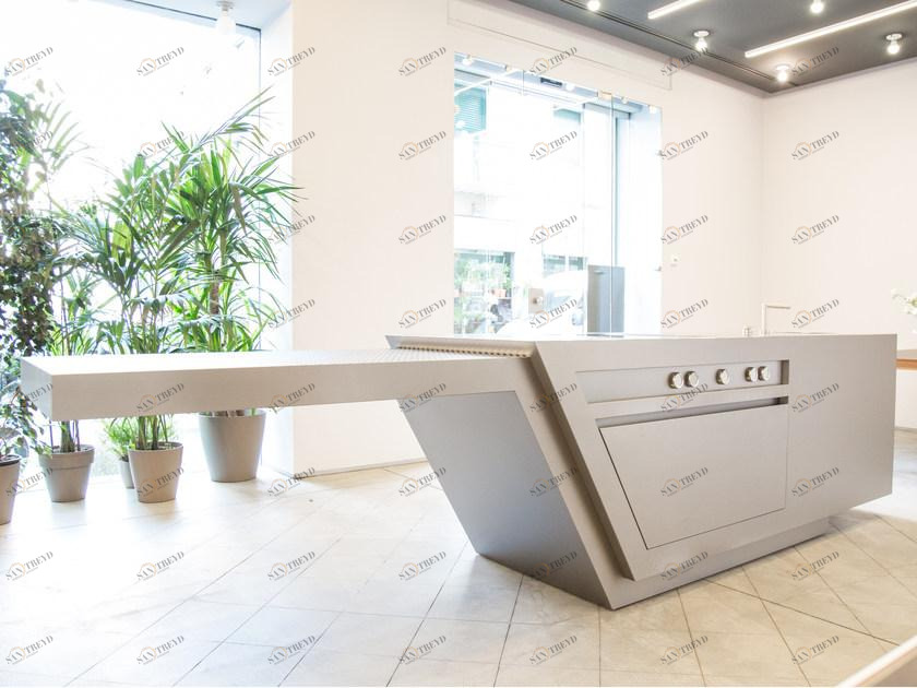 Strato Cucine Кухня из нержавеющей стали с островом Uniqueness sun-id-1514041