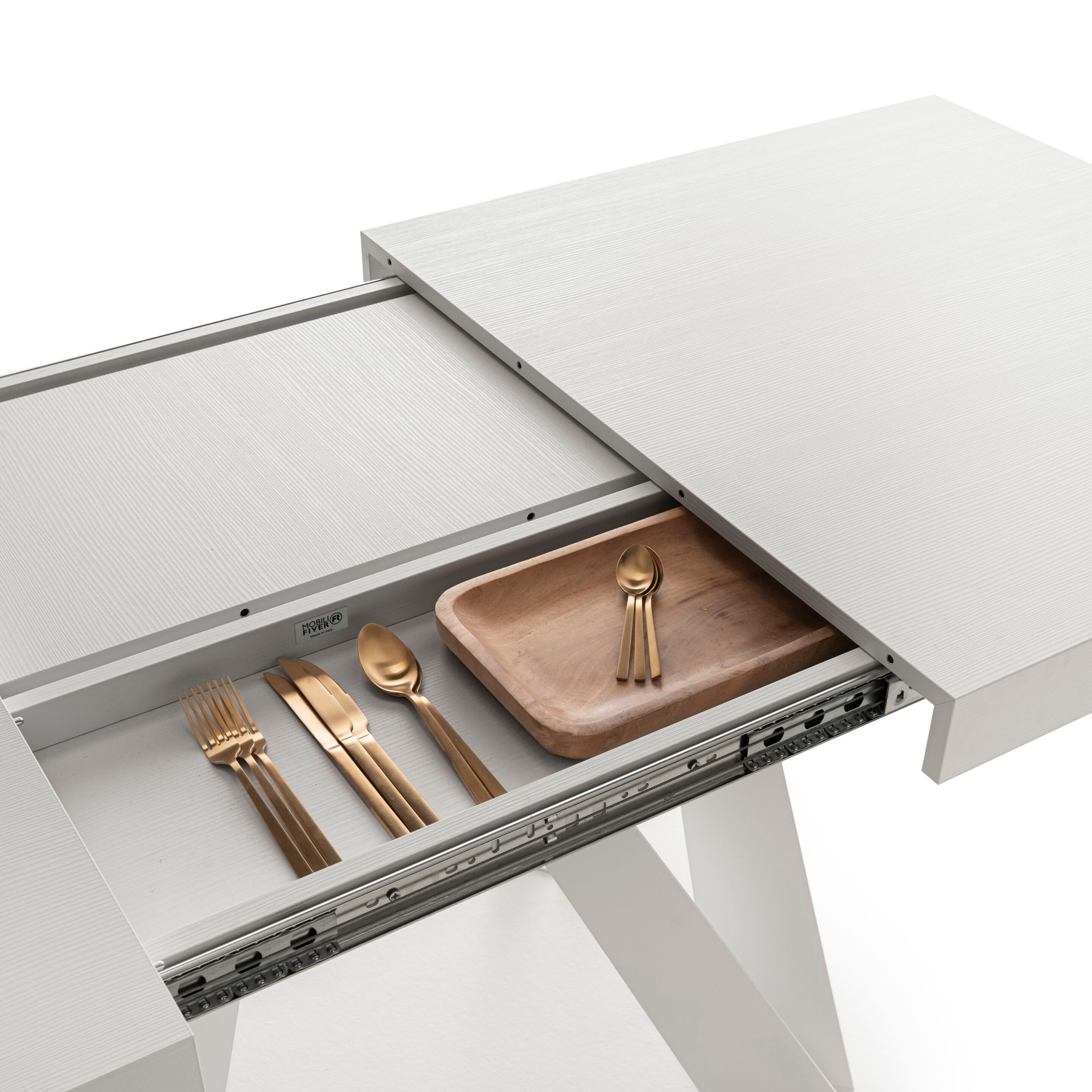 Выдвижной прямоугольный стол из железа с меламиновой столешницей Mobili Fiver ROMINA ARCH-00069646 - Вид №43