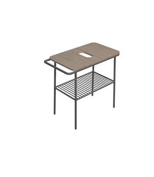 6018 Scarabeoceramica Стол 79 см с деревянной столешницей Fuji Santreyd