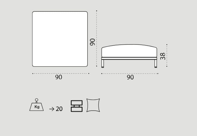 Ткань сад пуфик Ethimo залив ARCH-00116387 - Вид №6