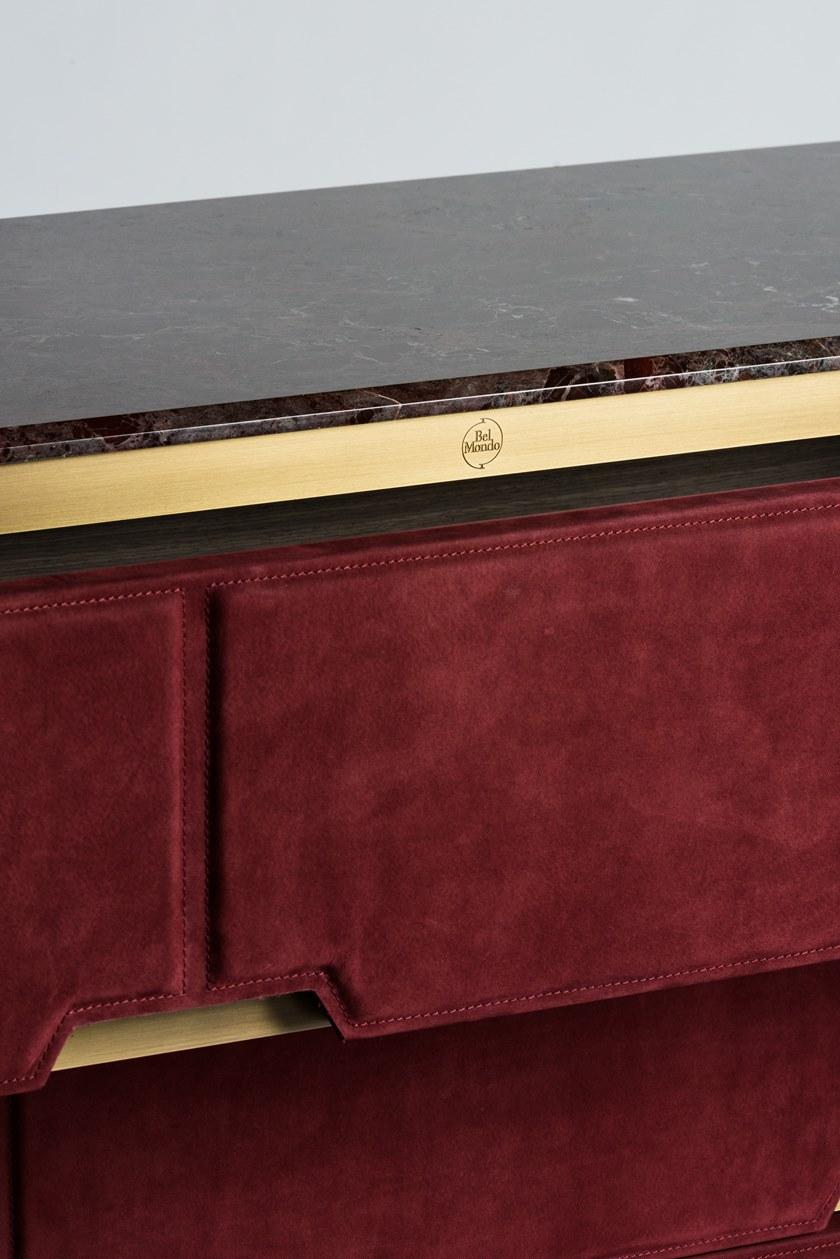 Bellotti Ezio Деревянный комод с ящиками, обтянутый кожей нубук Delfi 2017-32 - Вид №2