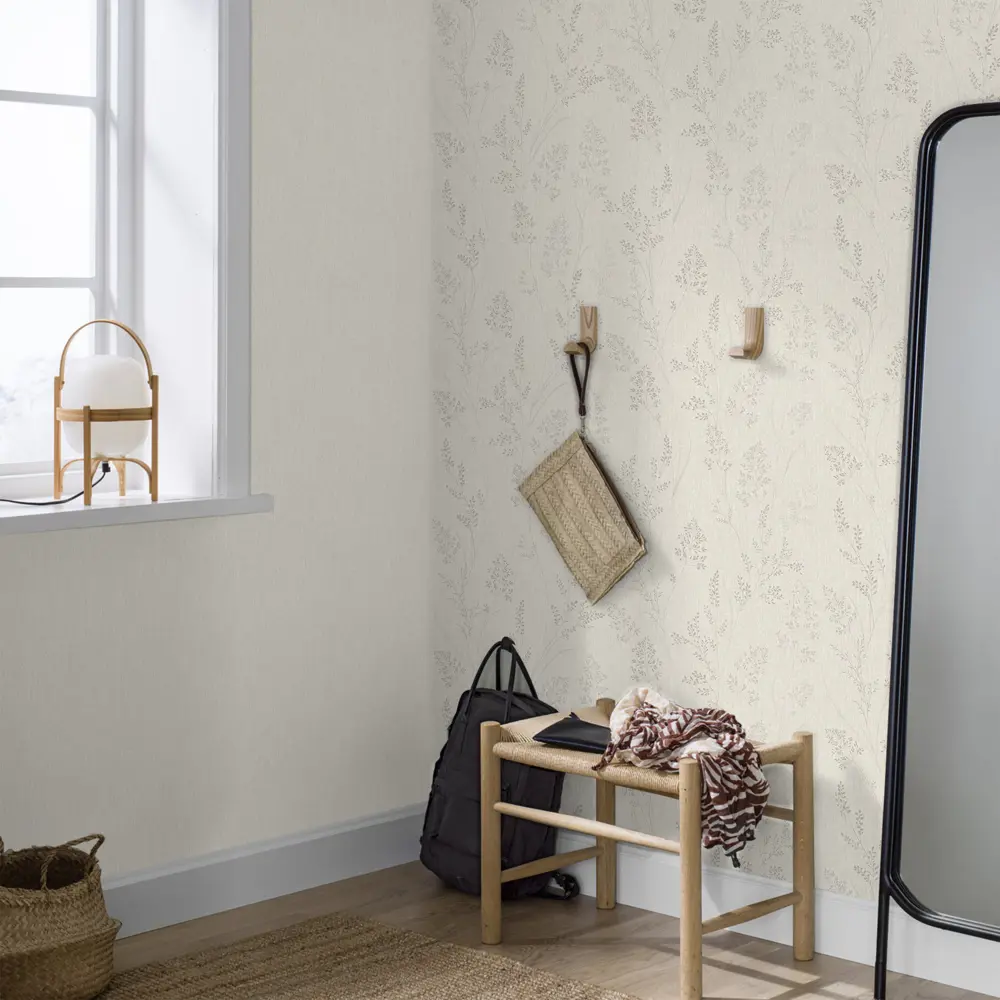 Обои флизелиновые Erismann Polly бежевые с растительным рисунком 1.06 м 89425681 STLM-1563147 - Вид №5
