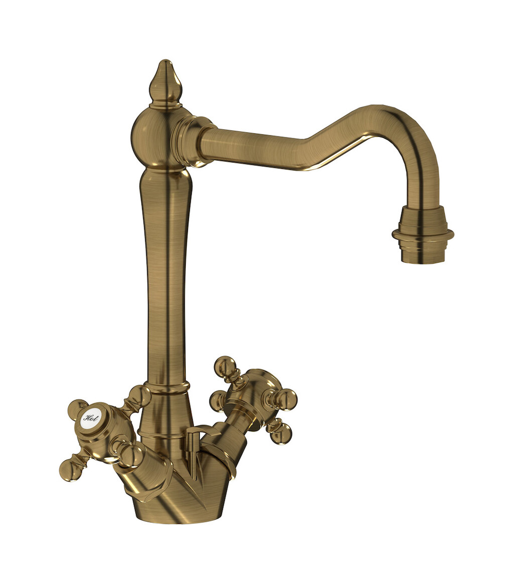 Смеситель для раковины на 1 отверстие с 2 ручками в комплекте с донным клапаном. WE ARE IB hr205bb Antique Bronze Hermes