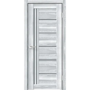 Дверь межкомнатная Новара остекленная вертикальная ПВХ ламинация цвет ривьера айс 80x200 см (с замком и петлями)