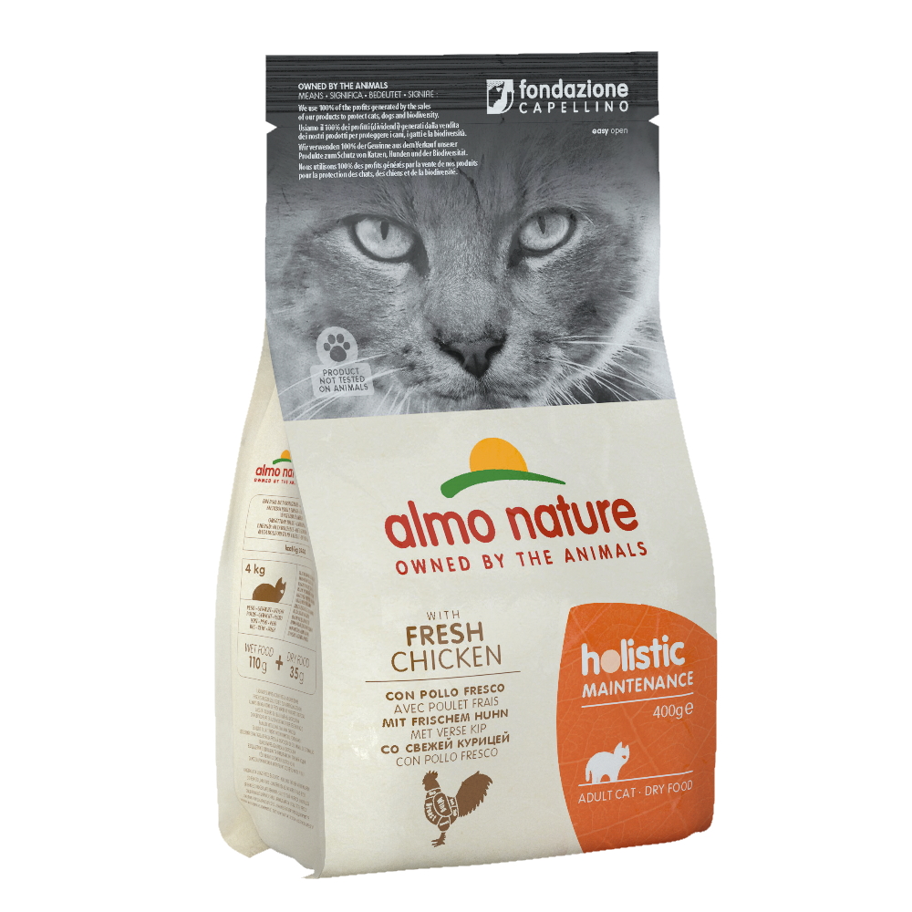 ПР0059722 Корм для кошек Holistic-Maintenance курица с коричневым рисом сух. 400г Almo Nature 