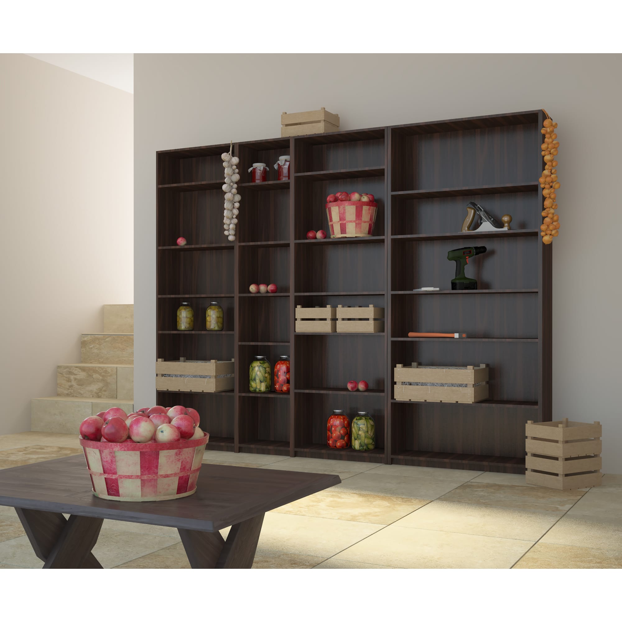 18142891 Стеллаж Кабуки 40x201x28 см, ЛДСП, цвет венге Santreyd  - Вид №3