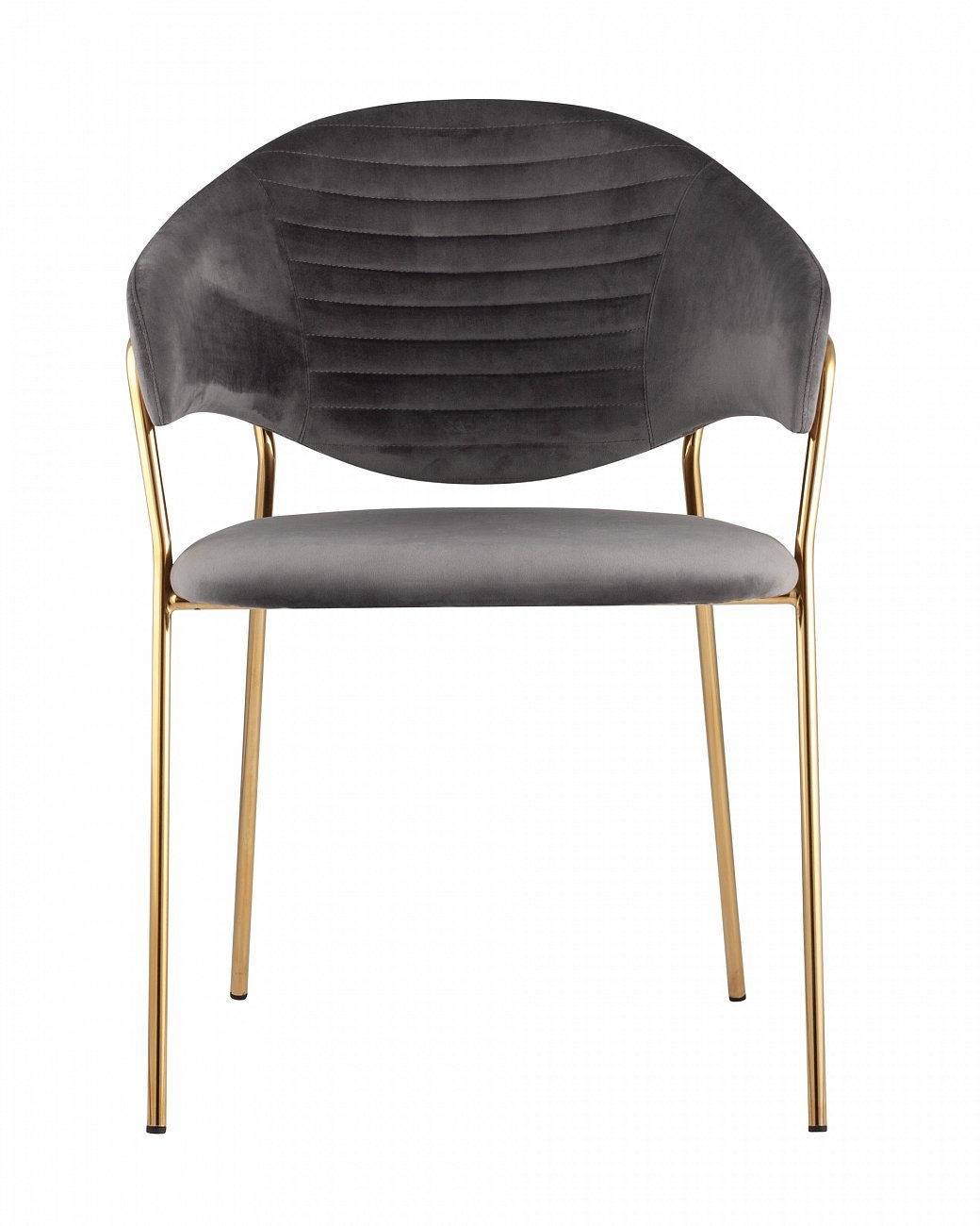 Стул с подлокотниками темно-серый вельветовый "Эвита" STOOL GROUP ДИЗАЙНЕРСКИЕ, ИНТЕРЬЕРНЫЕ 00-3881848 Серый  - Вид №1