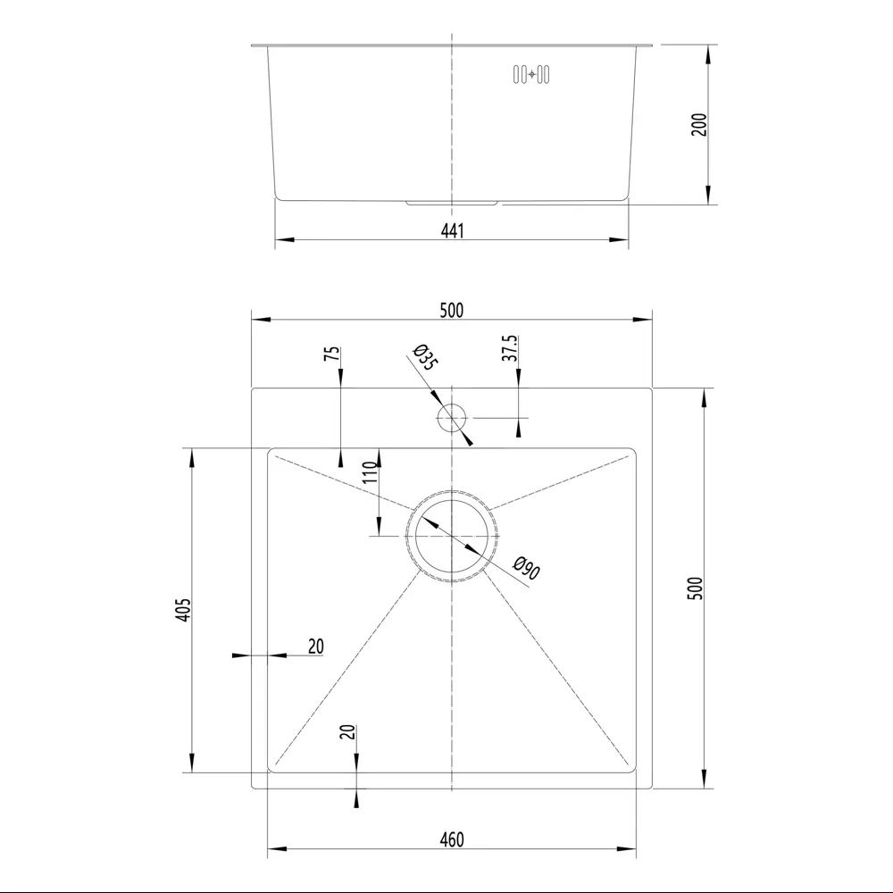 МОЙКА КУХ 50X50 Г20 ЧЕР МЕТ KONSENSA STLM-2036181 - Вид №11