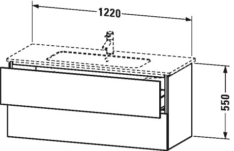 LC624301111 Тумбочка подвесная L-Cube #LC6243 1220 x 481 мм Кашемировый дуб Duravit - Вид №1