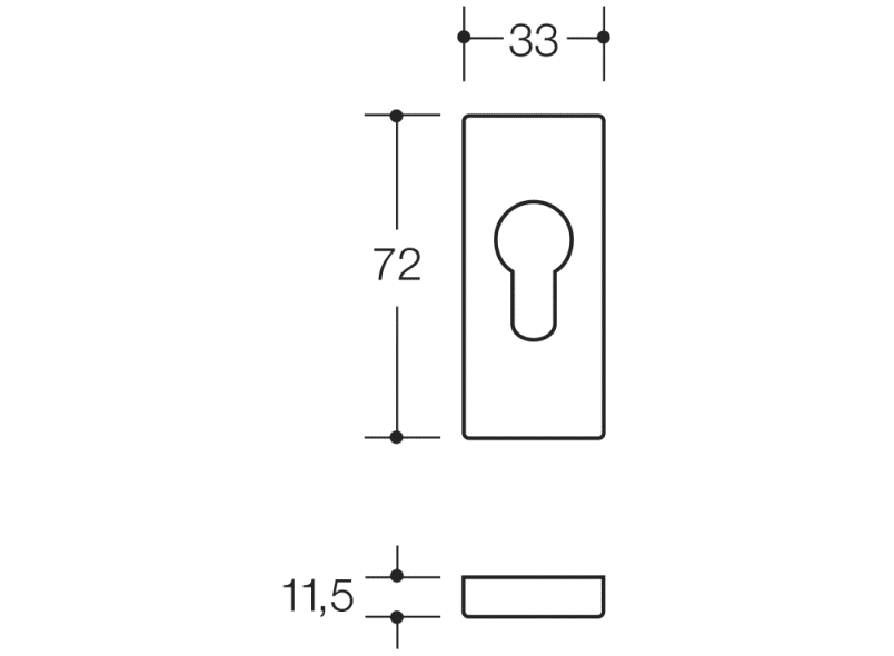 318XAFS Накладка на ключ для противопожарных дверей HEWI System 100 | Edelstahl  - Вид №2