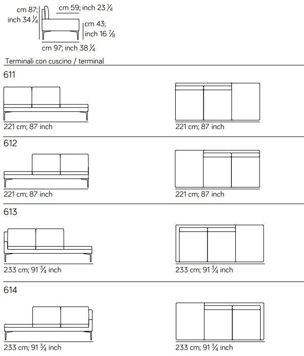 AMURA 3-х местный кожаный диван Elsa Am007.060 - Вид №5