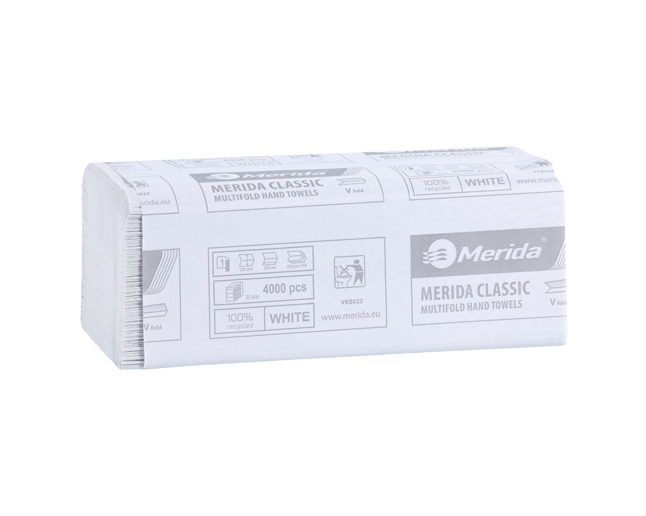 VKB023 Бумажные полотенца CLASSIC, белые, однослойные, 4000 шт. Merida  - Вид №1
