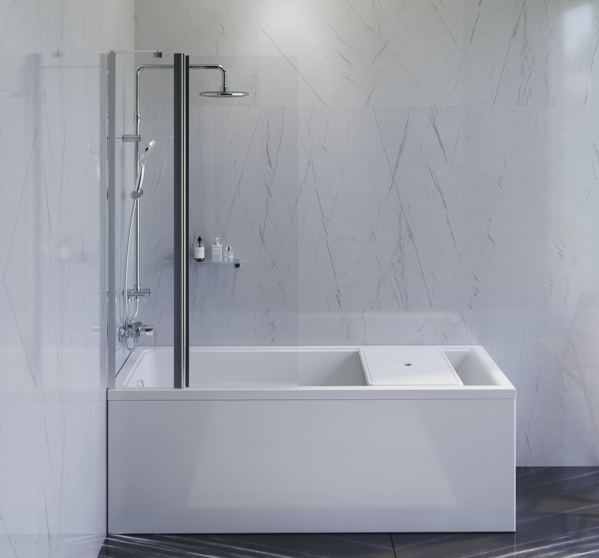 W90BS-D3W5-140CT Душевое ограждения на борт вынны AM.PM Германия Gem