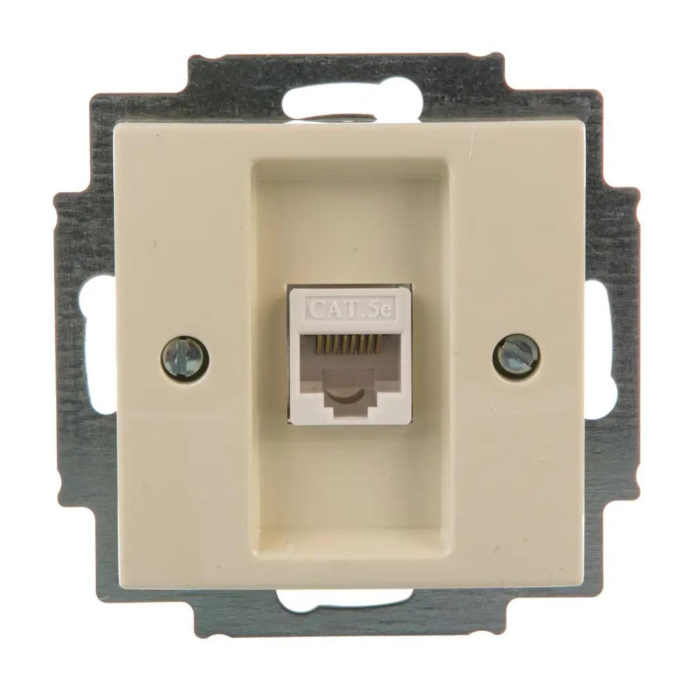 Розетка компьютерная встраиваемая ABB Basic 55 RJ45, цвет бежевый 13595330 STLM-2142147
