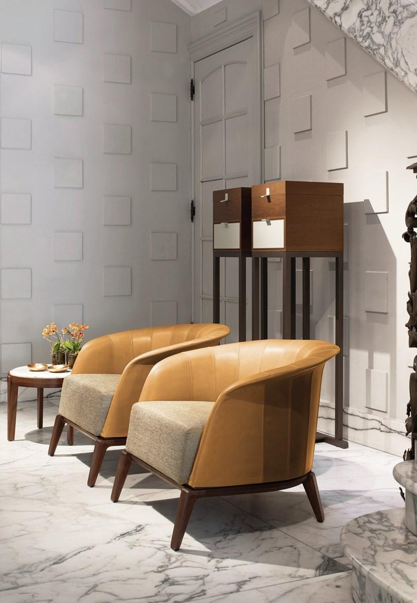 Giorgetti Кожаное кресло с подлокотниками Aura sun-id-1376005 - Вид №3