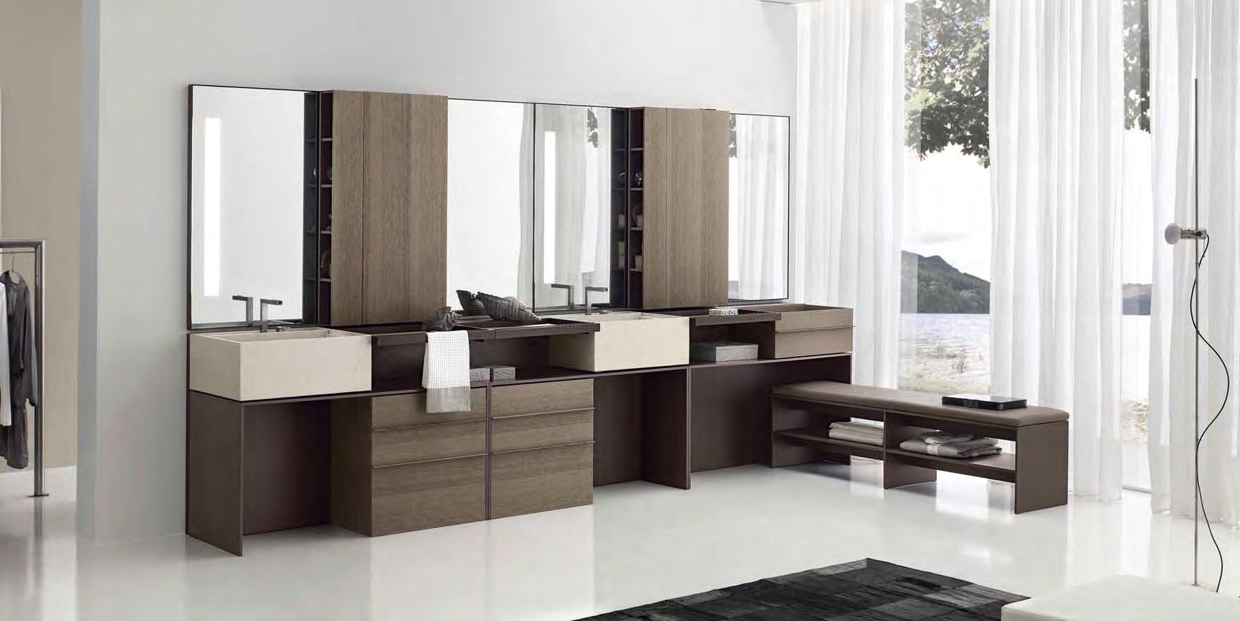 Toscoquattro Тумба на колесах с 2 ящиками ELEMENTS коричневая 20B26MC - Вид №1