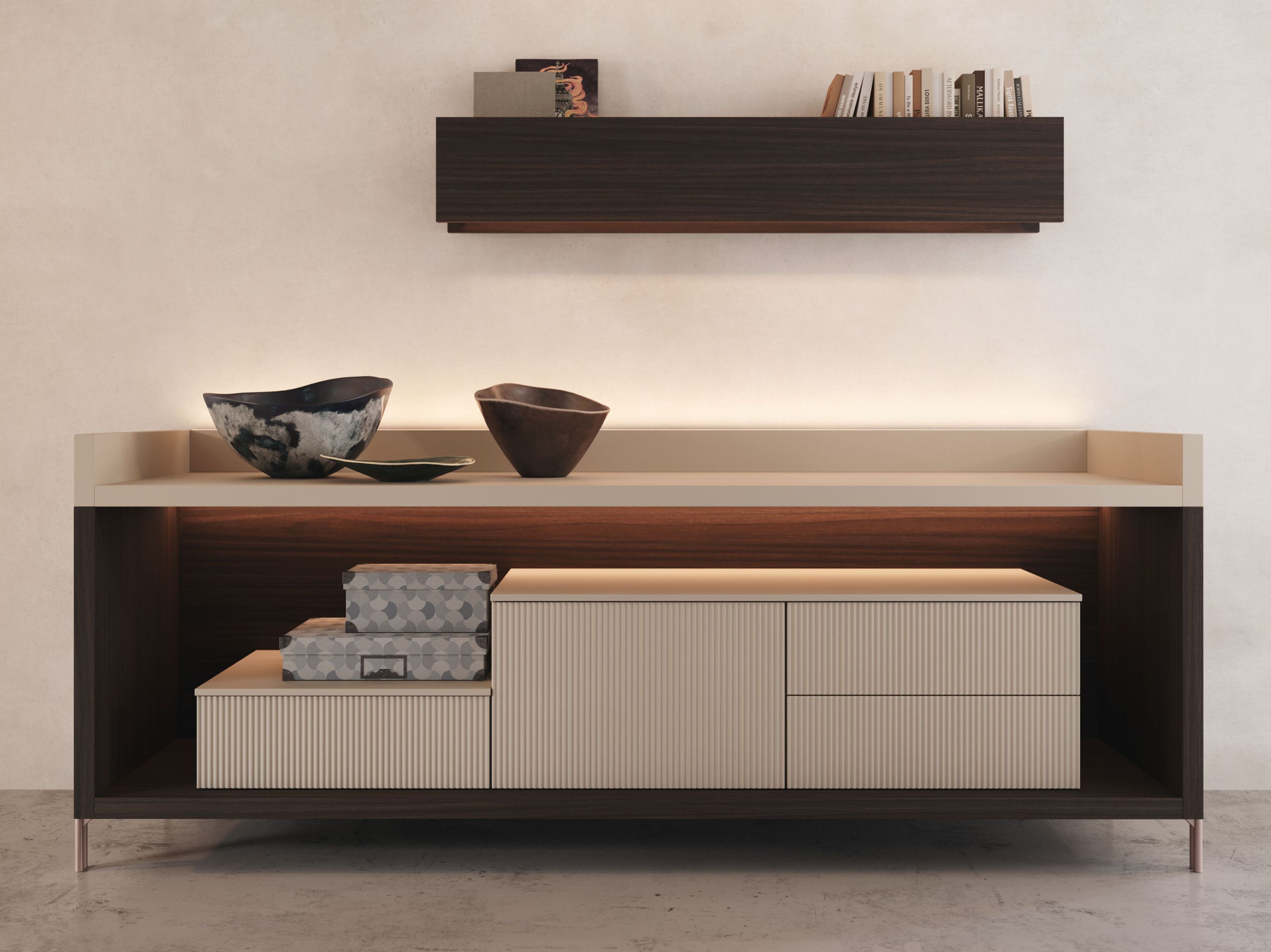 Мебель для прихожей в меламинированном стиле с зеркалом Giessegi день за днем ARCH-00031136