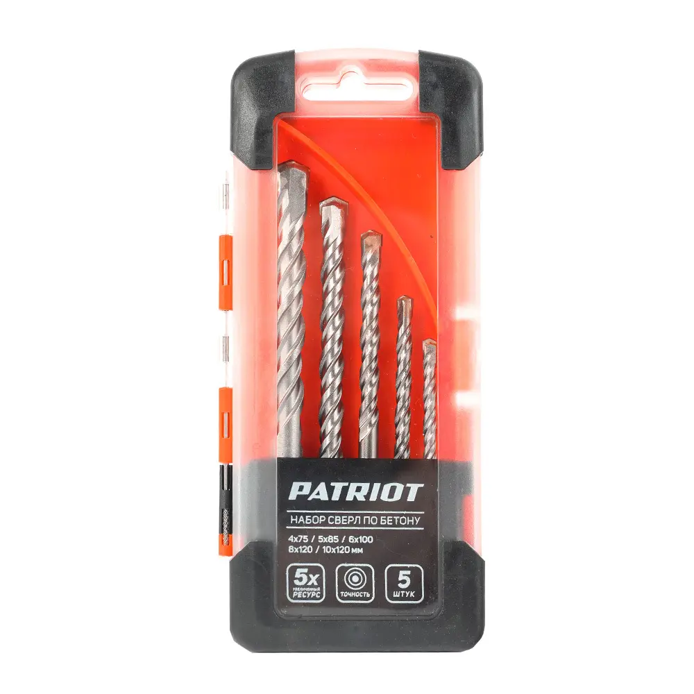 Набор сверл по бетону Patriot 815010100, 5 шт STLM-2170444 - Вид №3