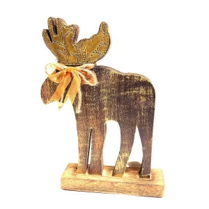 Украшение новогоднее деревянное "Олень" Reindeer, 29х19х6 см ENJOYME  253093 Золото