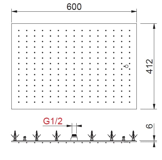Прямоугольная душевая головка из нержавеющей стали BEAMTECH CORTINA CRTR610 ARCH-00094300 - Вид №1
