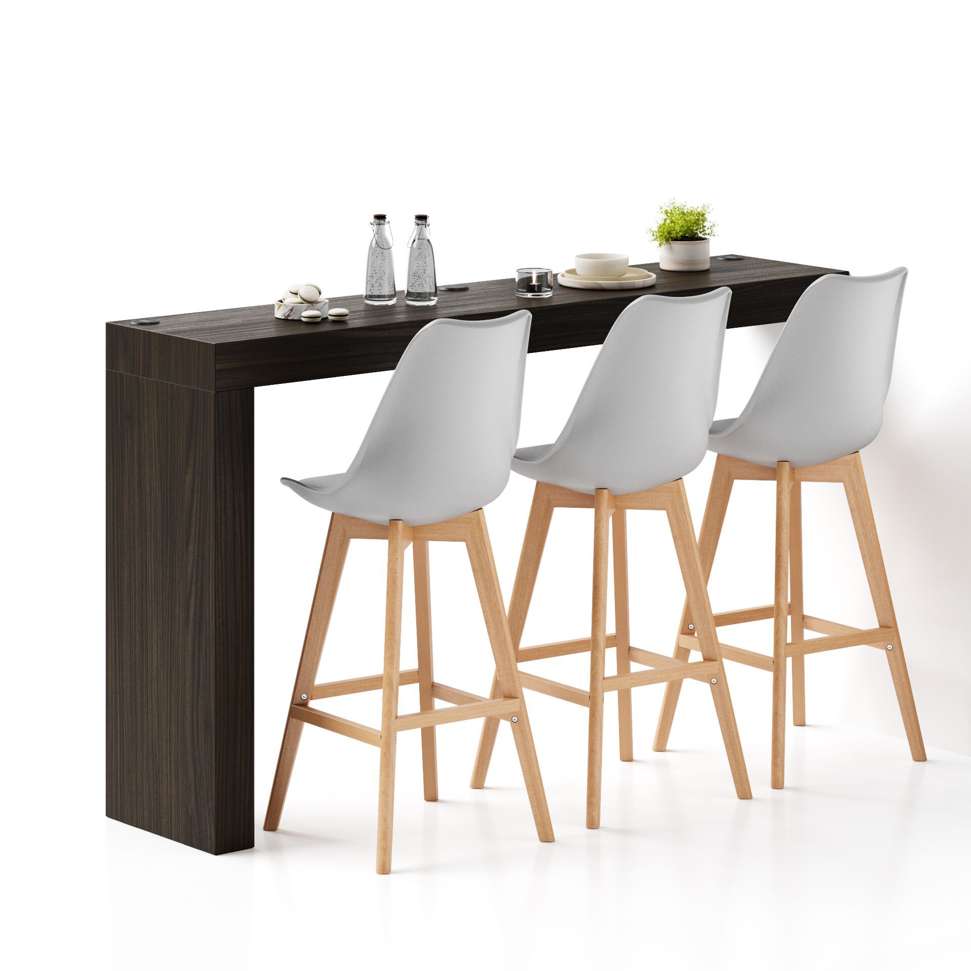 Высокий стол на полуострове в меламине с беспроводным зарядным устройством Mobili Fiver Evolution ARCH-00028433 - Вид №2