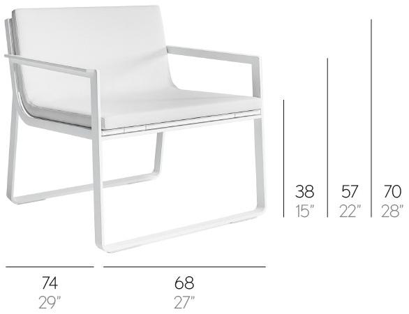 GANDIABLASCO Садовое кресло-санки из термолакированного алюминия с подлокотниками Flat sun-id-1512453 - Вид №4