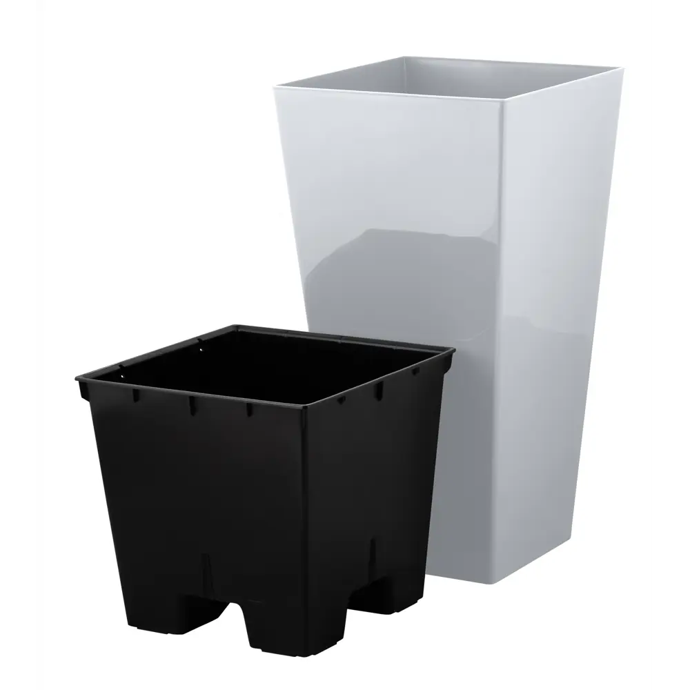 Горшок цветочный INGREEN Cube ø25 см 19.4 л пластик серый 89411078 STLM-1576970 - Вид №3