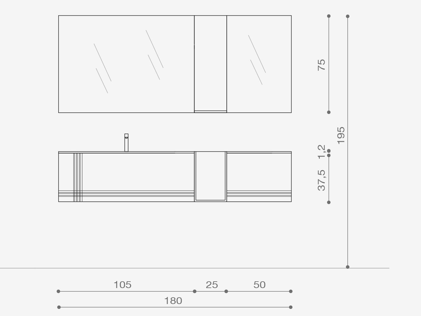 Подвесной умывальник с ящиками ARCOM Pollock текстуры ARCH-00007265 - Вид №1