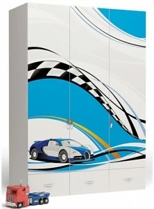 Шкаф ABC-KING 3х дверныйLa-Man голубой