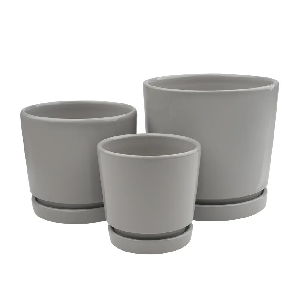 Горшок цветочный Клиф ø17 h16 керамика серый 89338012 STLM-2046469 Santreyd Fdtc7 - Вид №3