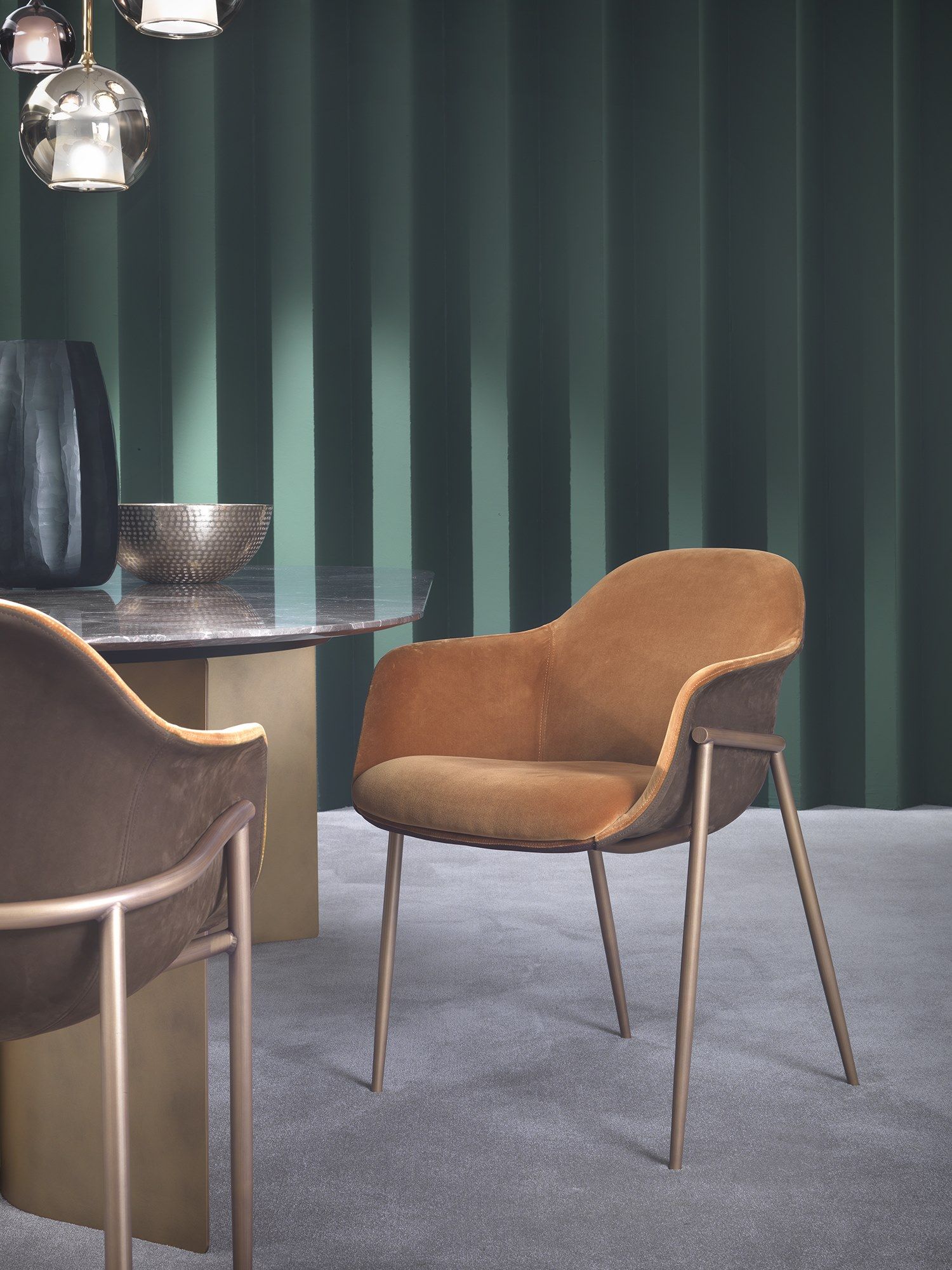 Овальный стол с мраморным верхом и изогнутым металлическим основанием Marelli Wave ARCH-00138111 - Вид №25