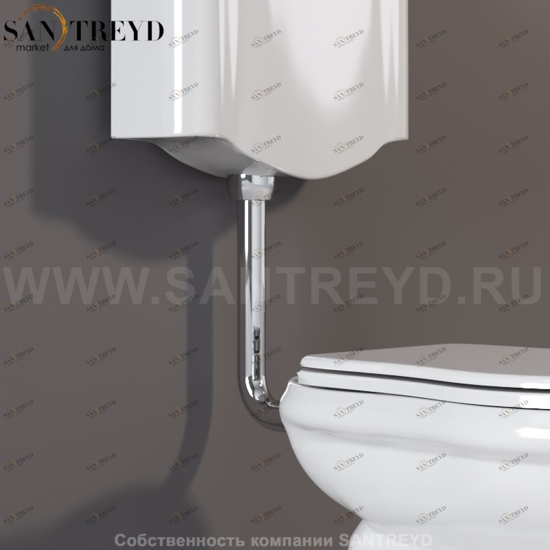 757190 Труба для низкого бачка(ранец) из латуни. Retro Kerasan