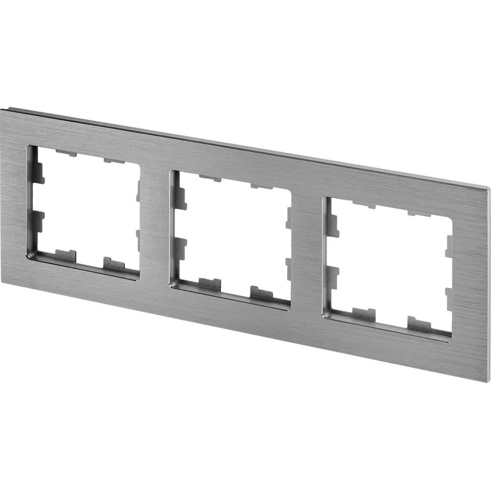 Рамка IEK Brite-3 для розеток и выключателей в алюминиевом исполнении 87761328 STLM-1401104 - Вид №2