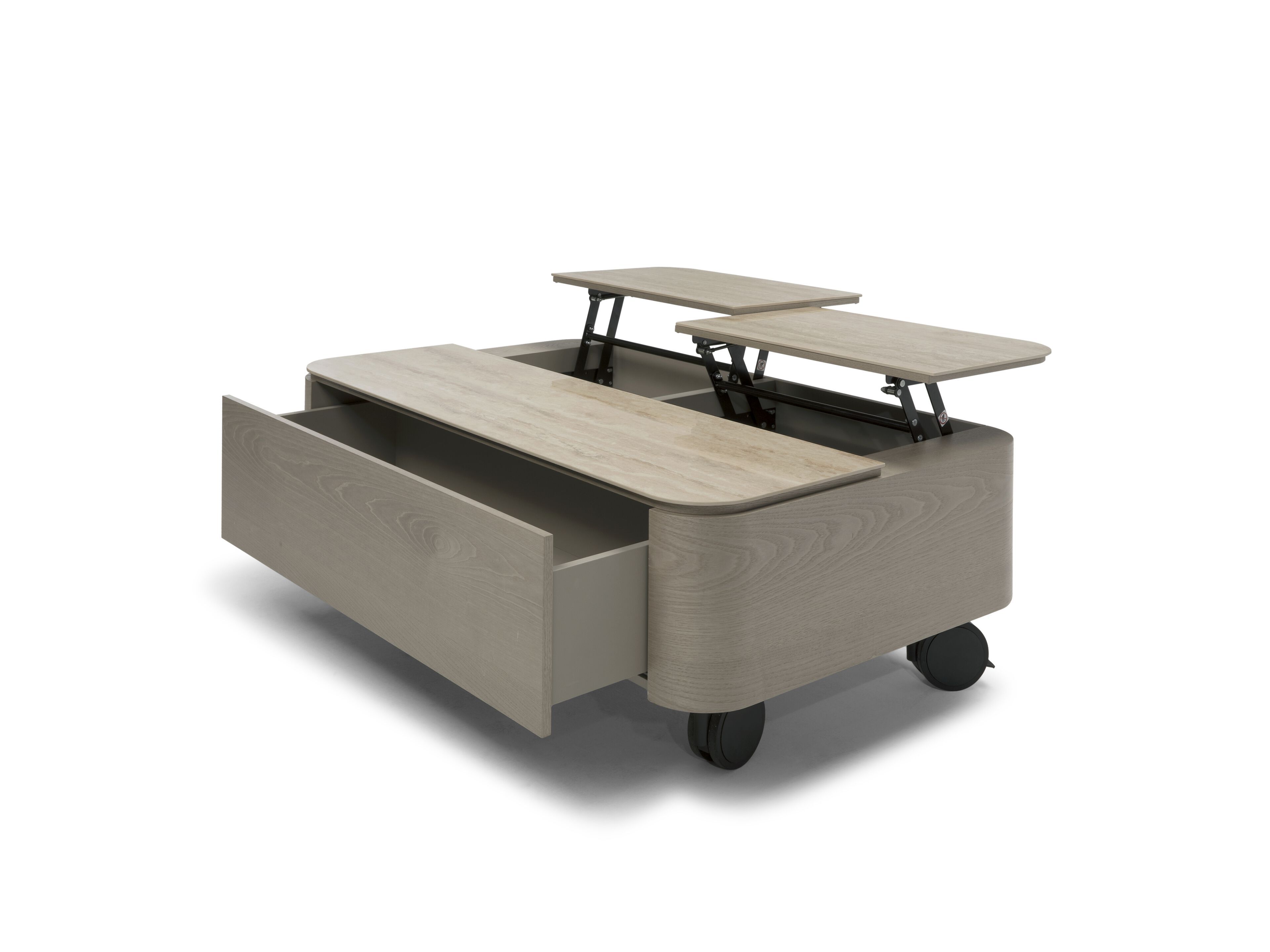 Деревянный журнальный столик с колесами и отсеком для хранения Natuzzi Italia SQUARE ARCH-00091390 - Вид №25