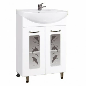 Тумба Эрика 500 дельфин 13355 с раков. ERICA ERI50 1 отв. белый (S-UM-ERI50/1/2) 019400