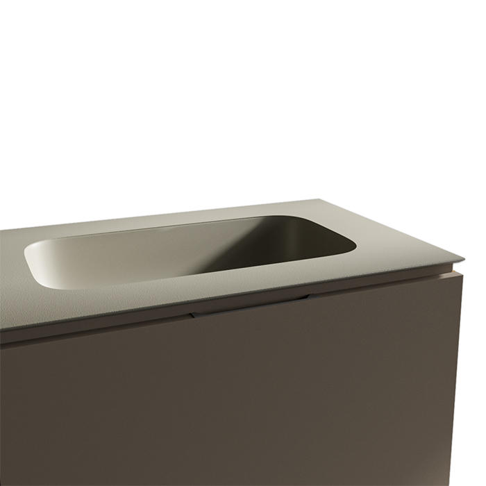 ED-ST21 Edone Встроенный умывальник Cristal ВСТРОЕННЫЙ БАК Интегрированная столешница
из камня с ванной Cristal. Доступна во всех матовых покрытиях серии Edoné 