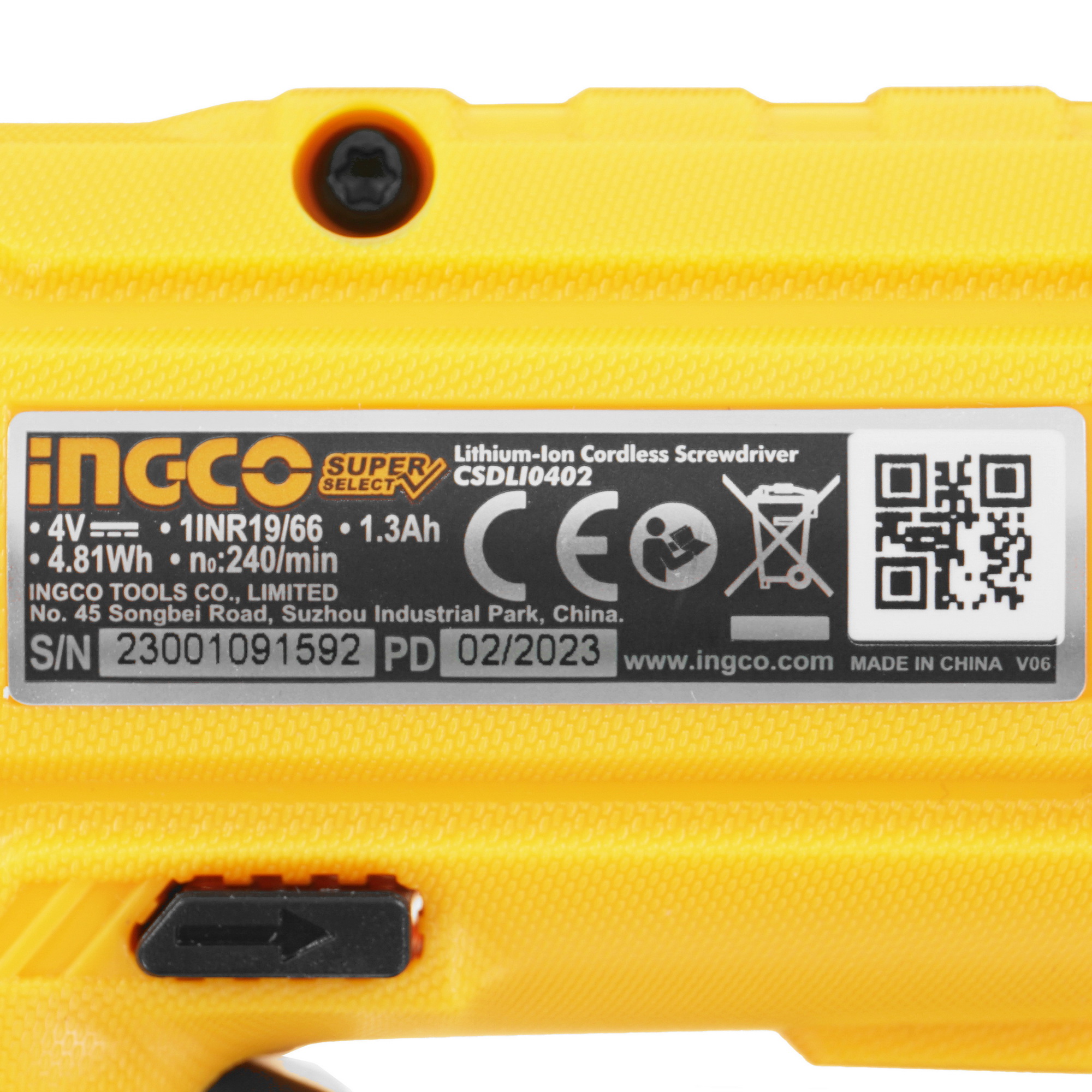 Аккумуляторная отвертка INGCO CSDLI0402 5496808 STDN-0060702 - Вид №2