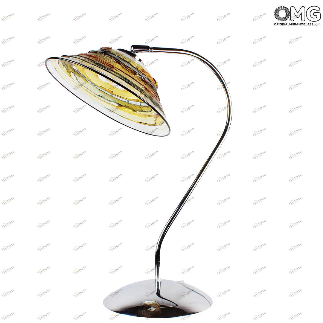 375 ORIGINALMURANOGLASS Муранская настольная лампа Ciril giallo grigio 30 см 