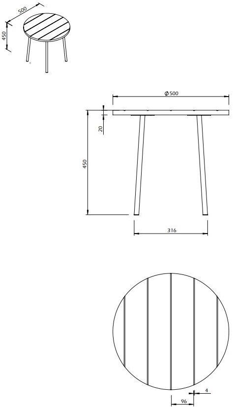 TemaHome Круглый журнальный столик из мдф Ply 9003.6287 - Вид №10