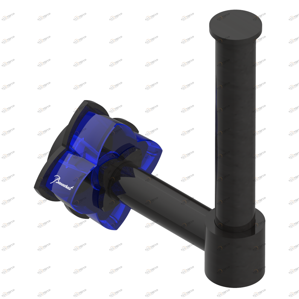 U6B-542 Бумагодержатель настенный резервный Thg-paris Pétale de Cristal, синий хрусталь Покрытие PVD бронза U6B-542 CAT.F