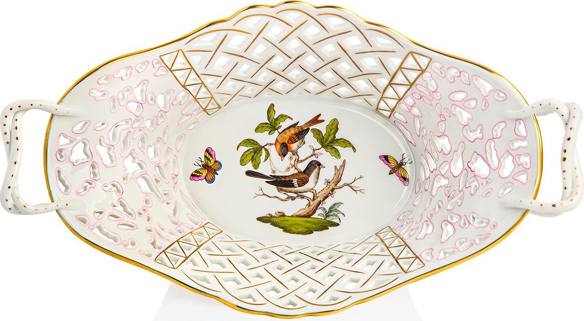 71881 Herend Корзинка ажурная с ручками 28,5см "Ротшильд" Фарфор 