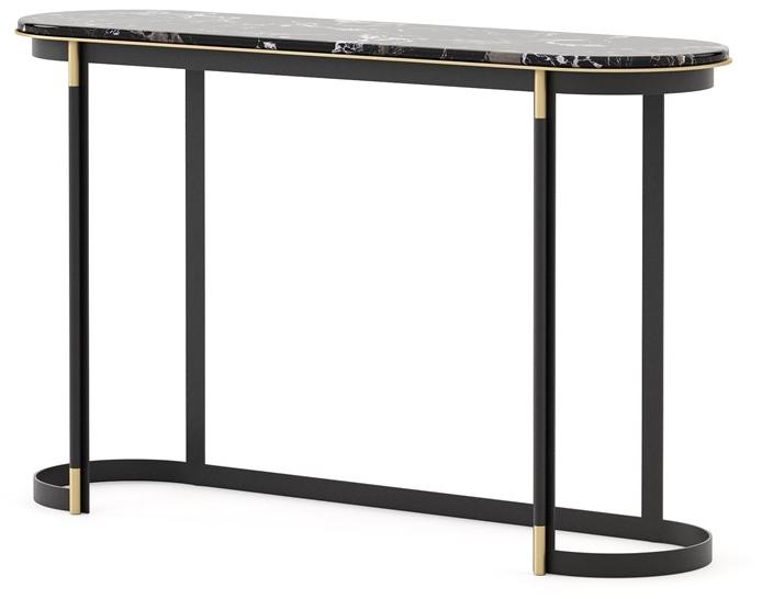 Laskasas Овальная консоль из мрамора и кованого железа Lyssa sun-id-1352759 - Вид №2