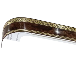 Карниз шинный трехрядный «Монарх» в наборе 300 см пластик цвет корень ореха