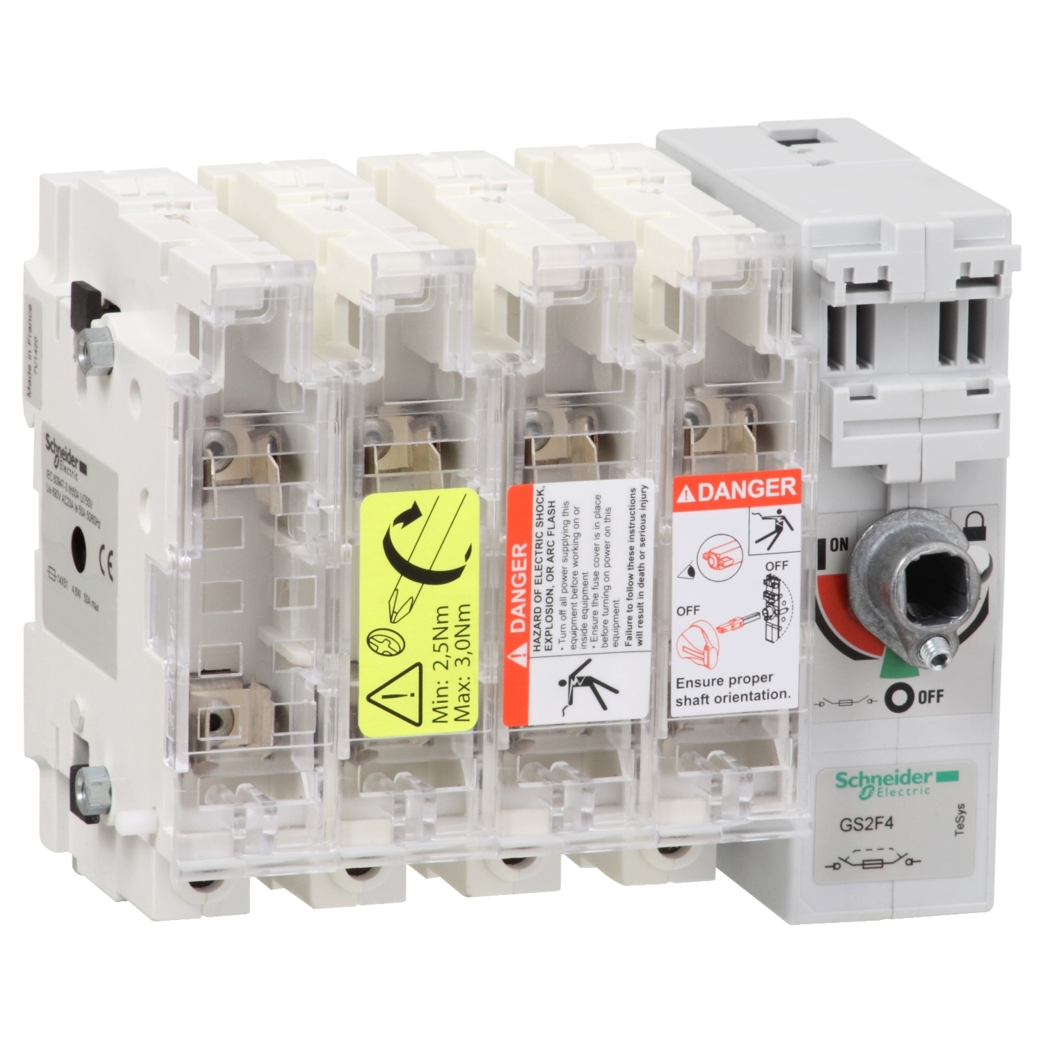 GS2F4 Рубильник с предохранителем GS 50А 4P, 14X52 Schneider Electric TeSys 