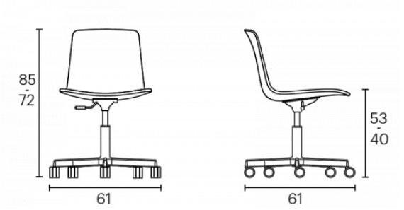 ENEA Офисный стул из дерева с 5 спицами на колесах Lottus sun-id-1384979 - Вид №6