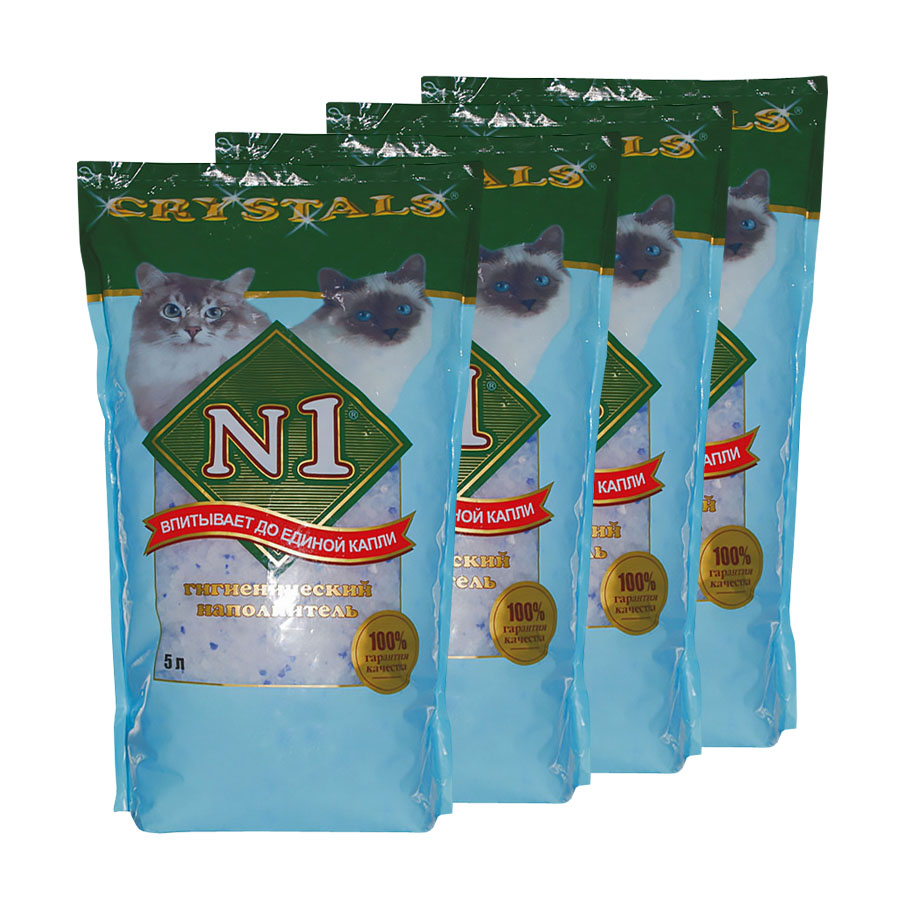 Т0023821*4 Наполнитель для кошачьего туалета впитывающий силикагелевый 5л (упаковка - 4 шт) Наполнитель №1 