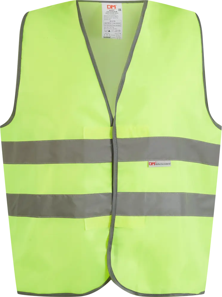 Сигнальный жилет DM для водителей - лимонный, размер 60-62 84130996