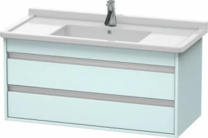 KT664500909 Тумбочка подвесная Ketho #KT6645 1000 x 455 мм Светло-голубой матовый декор